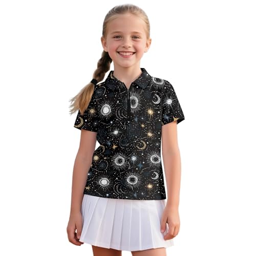Haut de tennis de golf pour filles léger manches courtes Moon Star 7-8 ans