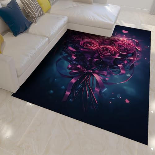 Tapis antidérapant lavable bleu foncé pour sol glissant - 2