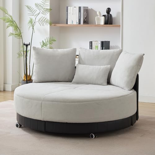 Sillón Giratorio Extra Grande Plegable Gris miniatura 4