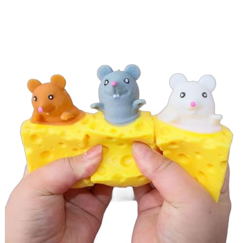 3 PCS Set Squeeze Toys Squishes Toy Decompression Cheese Mouse