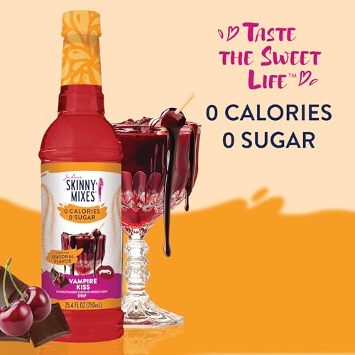 Image of Jordan's Skinny Mixes Sugar Free Coffee Syrup, Holiday Vampire Kiss Coffee Flavoring Syrup, Zero Calorie Drink Mix for Lattes, Baking, Protein Shake, Dairy & Gluten Free, Kosher, 25.4 Fl Oz