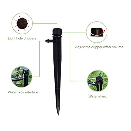 60 Piece of Drip Irrigation Emitters and Parts or Professional Irrigation Drippers and Drip Emitters or Sprinkler System Parts and Heads for 1/4 inch drip tubing - Image 3