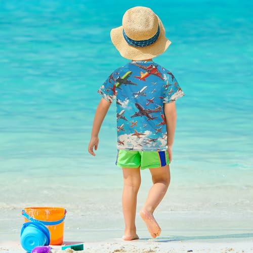 Boys Rash Guard Swim Shirt Toddler Kids Girls Short Sleeve Swimwear UPF 50+ Quick Dry Rashguard Shirt 5