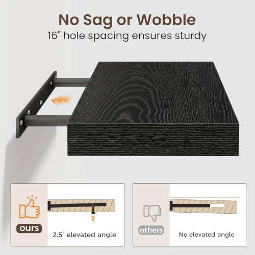 40 Inch Floating Shelves for Wall 2 Pack, Wood Wall Bathroom Shelves - Image 5