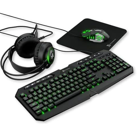Gaming Keyboard and Mouse and Headset and Mouse Pad, X9 Performance 4 in 1 RGB Gaming Bundle Set Up - Gaming Mouse and Keyboard Combo Kit Works with Xbox One, PS5, PS4 Cover