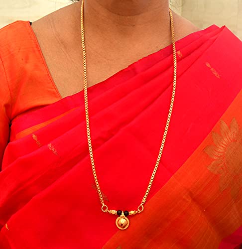 Image of Radha's Creations Golden Brass Mangalsutra Length 30.00 inches for Women