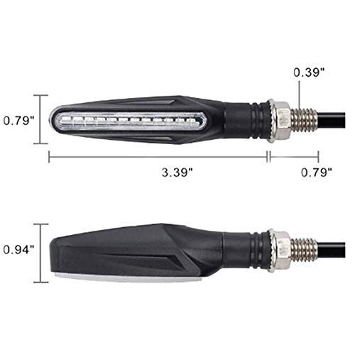 Image of Motorcycle Blinkers Indicator Turn Signal Amber Flowing Sequential Universal Lamp (Pack of 2)