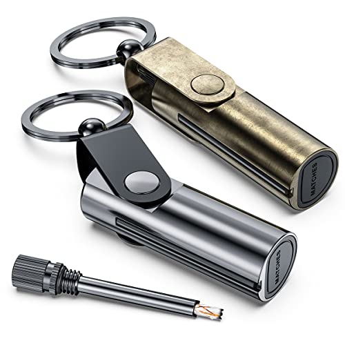 VVAY Ewiges Streichholz Benzin Feuerzeug mit Schlüsselanhänger, 2er Packung, Versand ohne Benzin Cover