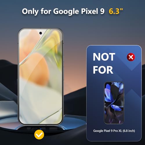 Image of 2 Pack Screen Protector for Google Pixel 9 with 2 Pack Camera Lens Protector, 9H Tempered Glass, Fingerprint Unlocking, Bubble Free