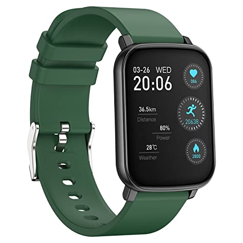 woednx Smartwatch Reloj Inteligente Deportivo Mujeres y Hombres,Fitness Tracker 1.65 '',Dormir Monitor de frecuencia cardíaca,podómetro cronómetro,Reloj Resistente al Agua IP68 para iOS Android-Verde Cover