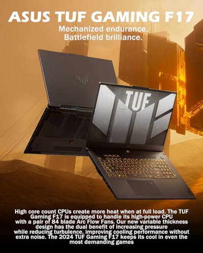 Image of ASUS TUF F17 Gaming Laptop - 17.3 inch QHD 240Hz Display | Intel i7-13620H | NVIDIA GeForce RTX 4070 Laptop GPU 8 GB GDDR6 | Backlit Keyboard | Windows 11 Pro + MS Office Lifetime | 32GB DDR5 + 2TB SSD