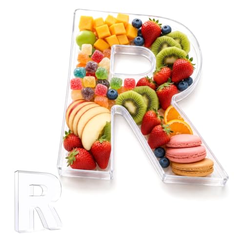 Image of Pooqla 10 inch Acrylic Letter Charcuterie Tray Birthday Party Fillable Box R