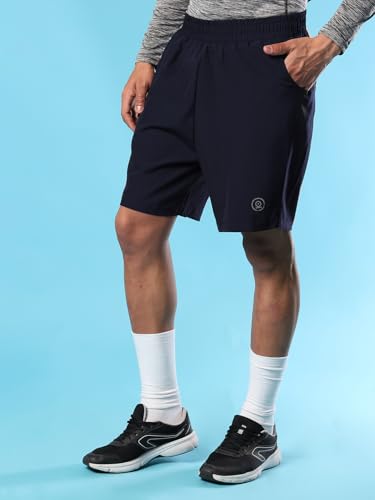 Image of CHKOKKO Men Shorts for Gym Sports or Running | Dry-Fit Fabric Single Layered Active Summer Workout Wear Knee Length Regular Fit | Elastic Waist with Front and Back Pockets