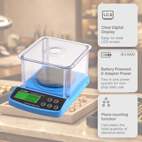 Image of High Precision Lab Scale Digital Analytical Electronic Balance Laboratory Lab Precision Scale Jewelry Scales Kitchen Precision Weighing Electronic Scales 0.01g Calibrated (600g)