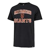 MLB Men's Union Arch Franklin Team Color Primary Logo Word Mark T-Shirt (San Francisco Giants Black, Small)