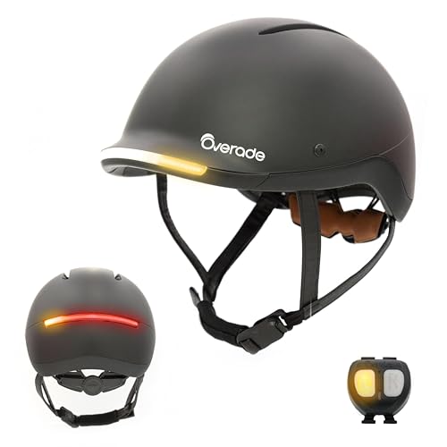 Overade Life Bike Helmet, Powerful Front/Rear Lights with Turn Signals - Flashing Function - One Size fits All