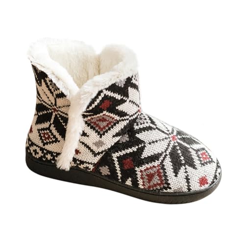 Healeved 1 Par De Pantuflas Altas De Algodón Para Mujer Botas De Invierno Con Lentejuelas Pantuflas De Exterior Para Mujer Y Hombre Botines De Invierno Con Soporte Botas De Nieve