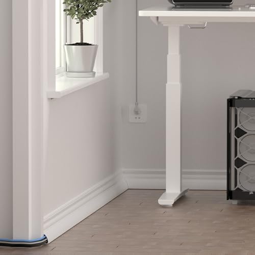 Image of ZhiYo 68in Corner Cable Hider, Floor Cord Cover for 3-5 Cords, White | Self-adhesives Wire Hider for Baseboard /Wall, 4 Pack (17 inch Each), Quarter Round Cable Management Raceway, 0.8in H x 1.8in W