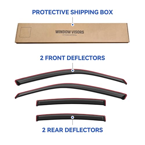 Image of in-Channel Window Visors Rain Guards for 2011-2023 Dodge Charger, Window Vent Wind Deflectors Visors Shades for 11-23 Charger (NOT Outside-Adhensive Style