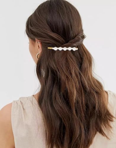 Pinzas para el cabello con perlas TEBIEKOY 6 pzas miniatura 7