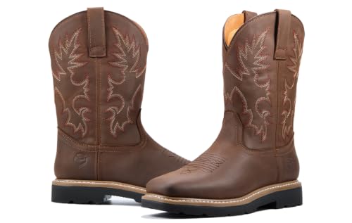 Image of SUREWAY Men's Waterproof Western Cowboy Boots-Soft /Steel Toe