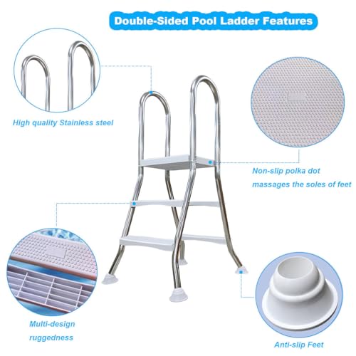 Escalera para Piscina Elevada de 2 Pasos 55.5 Pulgadas miniatura 5