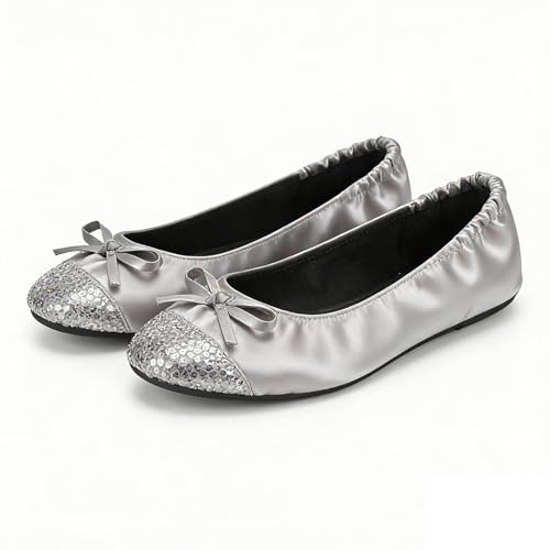 Image of Women's Foldable Ballet Flats - Portable Flat Shoes for Travel and Wedding that Fit in Your Purse