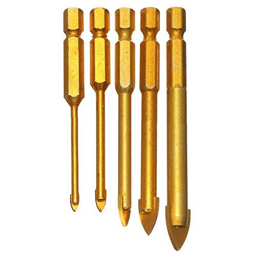 Set de 5 brocas para vidrio con vástago hexagonal miniatura 1