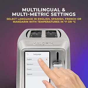  Kalorik-Toaster-VIVID-TOUCH-Series-2-Slice-with-Large-High-Resolution-Touchscreen-and-Customizable-Cooking-Presets-by-Bread-Type-Features-Wide-Slots-and-High-Lift-Lever-1000-Watts-Stainless-Steel
