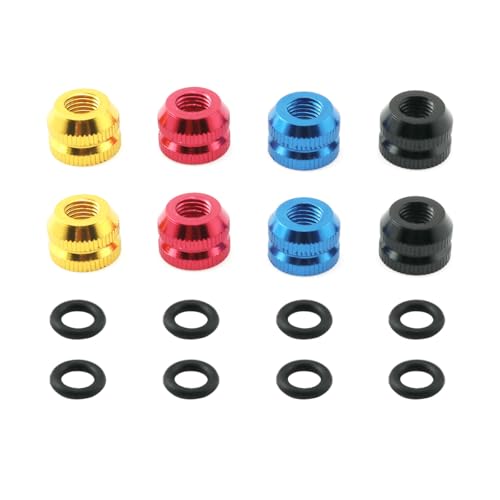 ZYAMY 8PCS Bicycle Tire Vacuum Nut Bicycle Inner Tire with O Ring Seal Road Mountain Bike Vacuum Tire Air Nut Inner Tire Valve 4 Colors for Folding Bicycle Tubular Air Nozzle