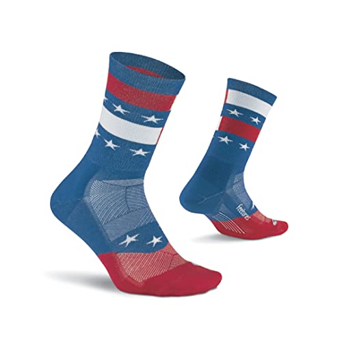 Image of Feetures Elite Light Cushion Mini Crew Sock - Sport Sock with Targeted Compression - Medium, 2022 USA (1 Pair)