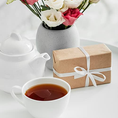 G2PLUS White Satin Ribbons 20mm: Gift Wrap Ribbon, 44M Ribbons for Gift Wrapping - Wedding Car, Christmas Craft - 2 Roll x 22M - Image 4