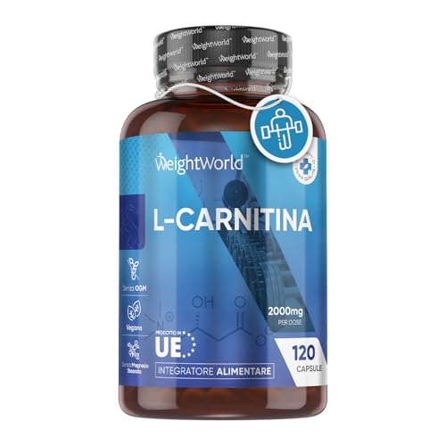WeightWorld L-Carnitina Integratore 2000mg, 120 Capsule