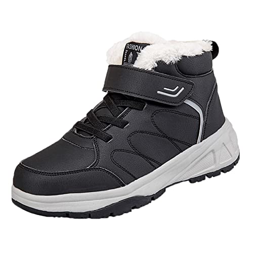 Botas de nieve para hombre S, modelos de pareja, botas de nieve para hombre medio y anciano, parte superior alta, antideslizantes, parte inferior suave, botas de nieve para caminar al aire libre,