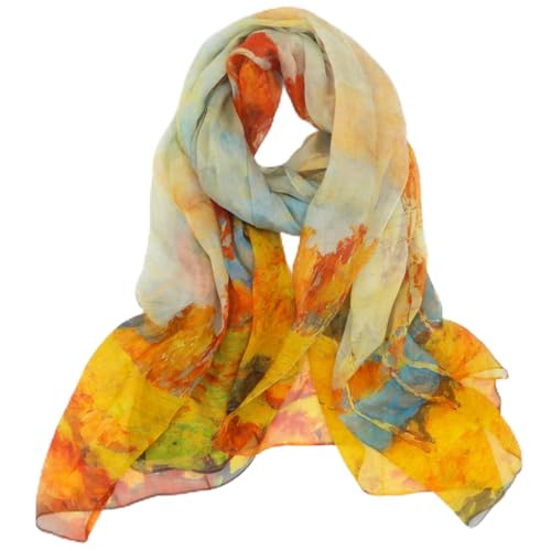 LEIDAI Seidenschal Damen 100% Seide, Blumen Seidentuch, Seide Schal Halstuch, Stola für Abendkleid Hochzeit, 180 * 110cm