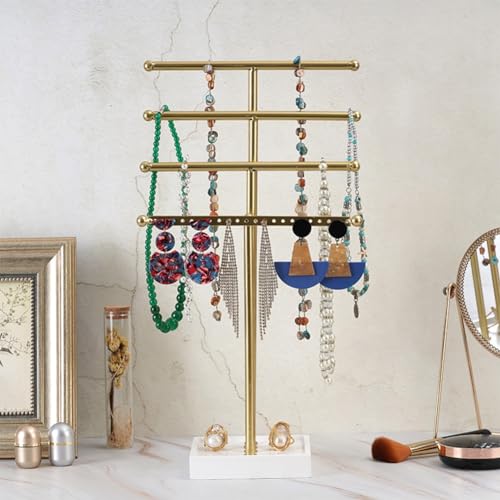 Support à boucles d'oreilles en T à 4 niveaux pour filles