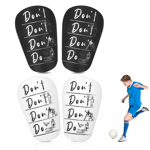 2 Pairs Mini Soccer Shin Guards, 3.9x2.4 inch Small Shin Guards Pads Lightweight & Comfortable Protective Shin Guards Football Equipment for Kids Adults Youth Boys and Girls