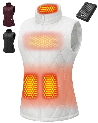 Quilted Women Heated Vest with 7.4V 14000mAh Large Capacity Battery Pack