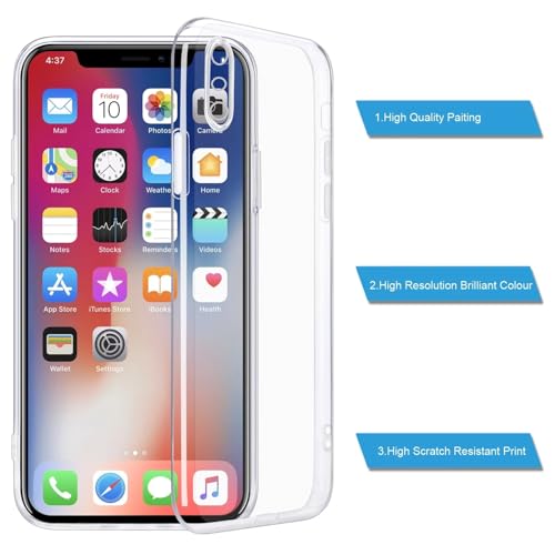 Image of REALCASE Back Cover Case Design for iPhone X /XS Clear Case | Soft Flexible Slim-Fit | Full Body 360 Protection Shock Proof TPU Back Cover (Transparent)