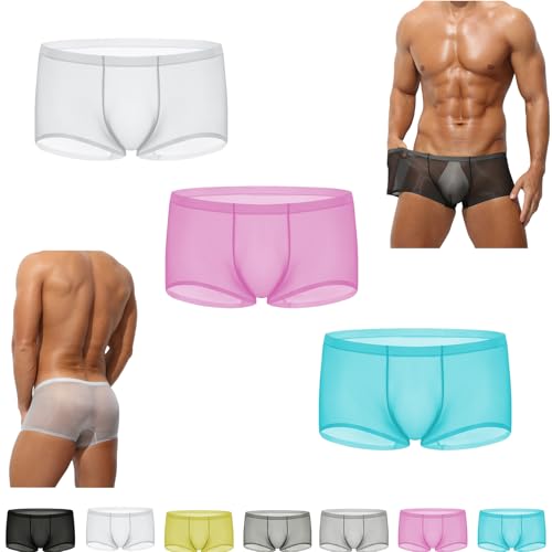 Niksy Underwear, Transparent Mens Underwear, Ice Silk Men's Underwears, Breathable, Cool, Transparent Tease