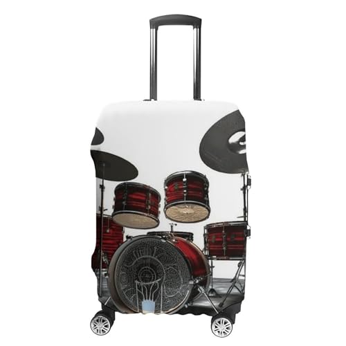 Travel Luggage Cover Protectors Elastic Anti-scratch Suitcase Cover Washable Luggage Sleeve Cool Drum Set Suitcase Cover Protector Fit 18-32 Inch Suitcases Travel Accessories S