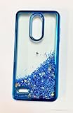 Liquid Glitter Shockproof Case for LG K10/K30, with Free Tempered Glass Screen Protector (Blue)