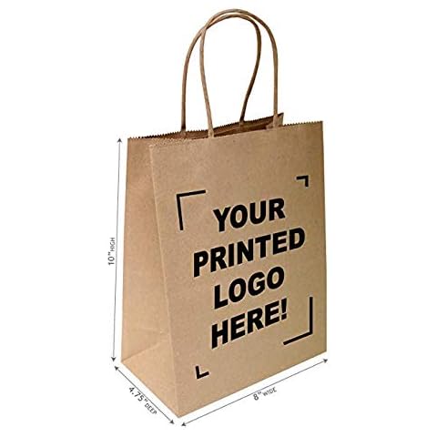 8"x4.75"x10" 50 pcs Brown Kraft Paper Bags, Flexicore Packaging®, 95% Post Consumer Materials & FSC Certified (Custom Printed) Cover