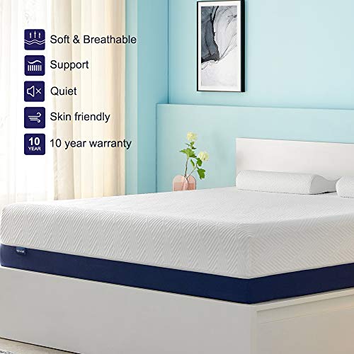 IYEE-NATURE-Queen-Mattress-10-Inch-Cooling-Gel-Memory-Foam-Mattress-in-a-BoxMedium-Firm-CertiPUR-US-Certified-Breathable-Bed-Mattress-Supportive-Pressure-Relief60x-80x10