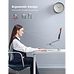 Lamicall Adjustable Laptop Stand, Portable Laptop Riser, Aluminum Laptop Stand for Desk Foldable, Ergonomic Computer Notebook Stand Holder for MacBook Air Pro, Dell XPS, HP (10-17.3'') - Silver - Image 2