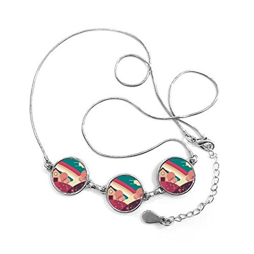 Collier motif arc-en-ciel et paysage pour un cadeau original et plein de couleur
