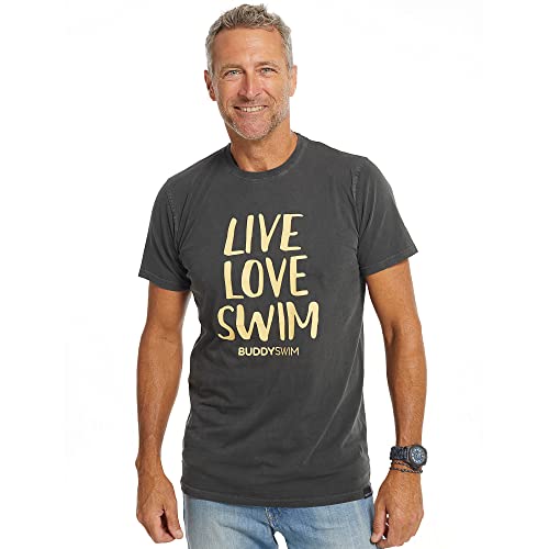 BUDDYSWIM T-Shirt 100% Coton à Manches Courtes pour Homme. Coton Supersoft 150gr, col Rond et Coupe ajustée Cover