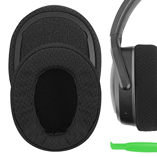 Geekria Comfort Mesh Fabric Ear Replacement Pads for Skullcandy Crusher Wireless, Crusher EVO, Crusher ANC, Hesh3, HeshEVO, HeshANC, Venue ANC Headphones, Ear Cushions (Black)
