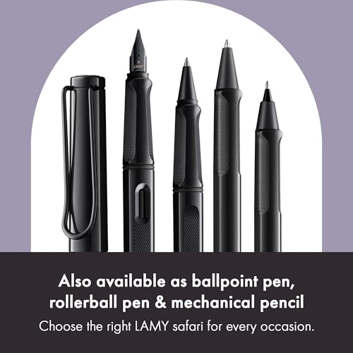 Image of Lamy safari meteorite Fountain Pen with Ergonomic Grip and Polished Steel Nib in Line Width M Robust ASA Plastic Includes Ink Cartridge T 10 Blue Right-Handed