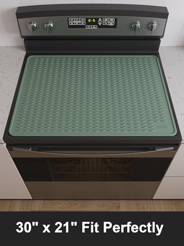 Stove Top Covers for Electric Stove, Food Grade Heavy Duty Silicone Glass Stove Top Cover Protector, Induction Cooktop Protector, Heat Resistant Range Ceramic Stove Top Covers Mat, Oven Cover